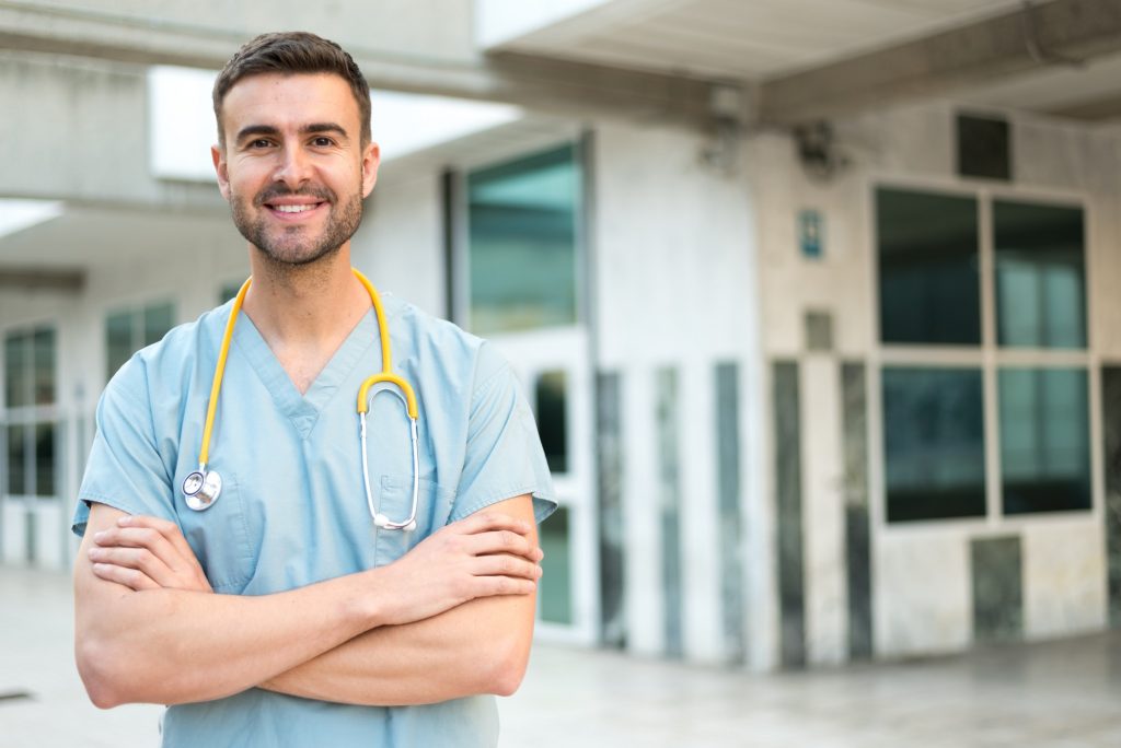 male nurse with stethoscope